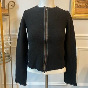 Armani Exchange Merino Wool Zip-Up Sweater